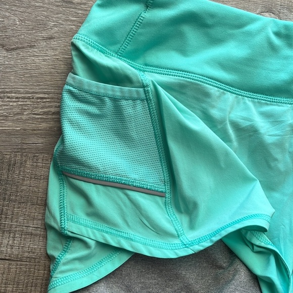 Athleta Shorts Ready Set Go 2 in 1 Short Mint Green Women Size Medium 623623 - Picture 4 of 13
